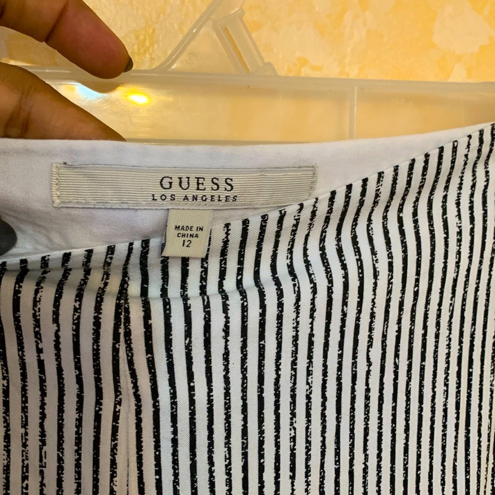 Guess Los Angeles Size 12 Wide Leg Split Team Striped Pants